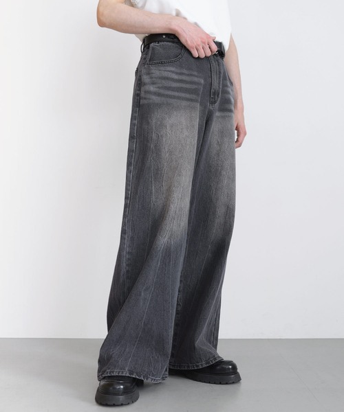 LILL(リル)の「【13oz】ヴィンテージウォッシュワイドフレアデニム(デニムパンツ・メンズ・ブルー/グレイッシュブルー/ブラック/ブラウン・S/M/L/XL)」の22枚目の写真