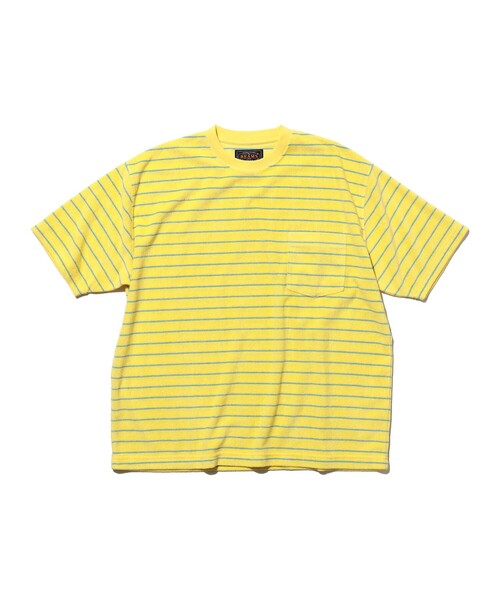 BEAMS PLUS（ビームスプラス）の「Pocket Tee Pile Stripe（Tシャツ/カットソー・メンズ・ブルー/ホワイト/イエロー・SMALL/MEDIUM/LARGE/XX-LARGE/X-LARGE）」の3枚目の写真