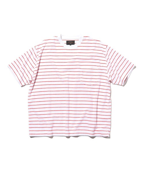 BEAMS PLUS（ビームスプラス）の「Pocket Tee Pile Stripe（Tシャツ/カットソー・メンズ・ブルー/ホワイト/イエロー・SMALL/MEDIUM/LARGE/XX-LARGE/X-LARGE）」の4枚目の写真