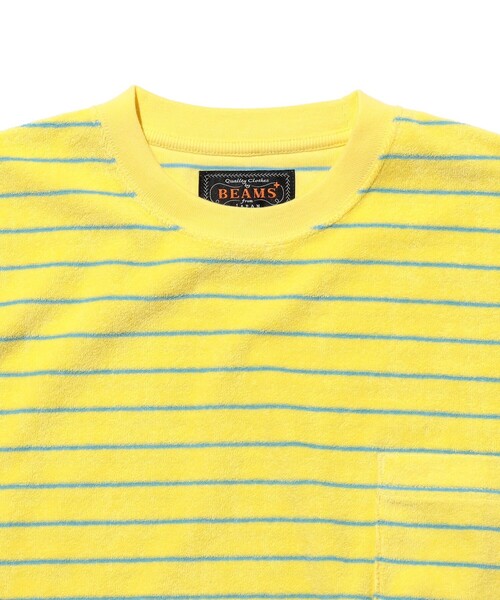 BEAMS PLUS（ビームスプラス）の「Pocket Tee Pile Stripe（Tシャツ/カットソー・メンズ・ブルー/ホワイト/イエロー・SMALL/MEDIUM/LARGE/XX-LARGE/X-LARGE）」の12枚目の写真