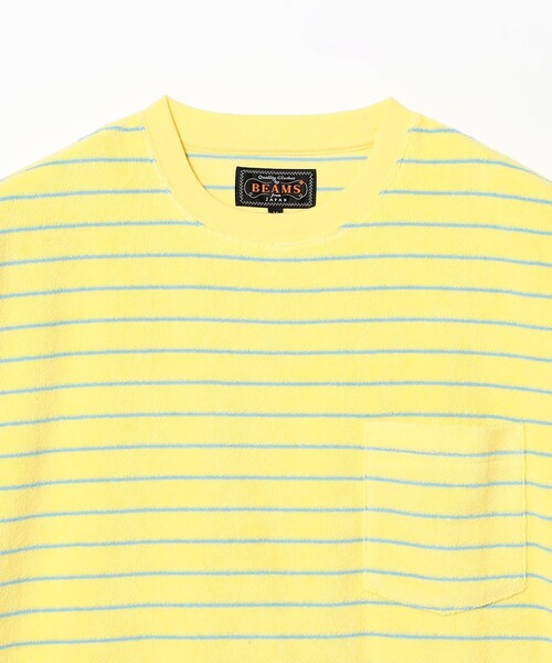 BEAMS PLUS(ビームスプラス)の「Pocket Tee Pile Stripe(Tシャツ/カットソー・メンズ・ブルー/ホワイト/イエロー・SMALL/MEDIUM/LARGE/XX-LARGE/X-LARGE)」の18枚目の写真