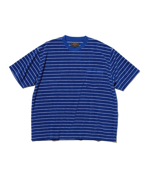 BEAMS PLUS(ビームスプラス)の「Pocket Tee Pile Stripe(Tシャツ/カットソー・メンズ・ブルー/ホワイト/イエロー・SMALL/MEDIUM/LARGE/XX-LARGE/X-LARGE)」の14枚目の写真