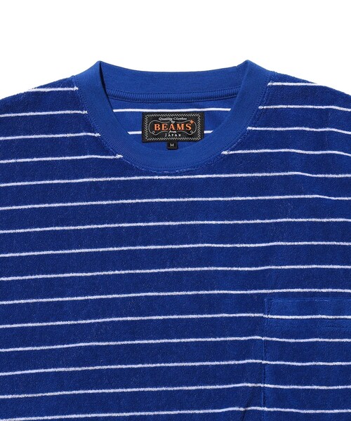 BEAMS PLUS(ビームスプラス)の「Pocket Tee Pile Stripe(Tシャツ/カットソー・メンズ・ブルー/ホワイト/イエロー・SMALL/MEDIUM/LARGE/XX-LARGE/X-LARGE)」の13枚目の写真