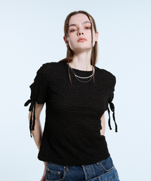 L11 SHIRRING T-SHIRT(BLACK)
