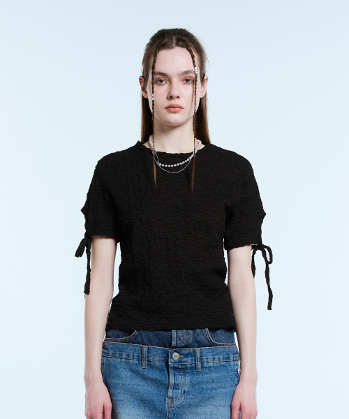 LARTIGENT(ラーティゼン)の「L11 SHIRRING T-SHIRT(BLACK)(Tシャツ/カットソー・レディース・その他・FREE)」の5枚目の写真