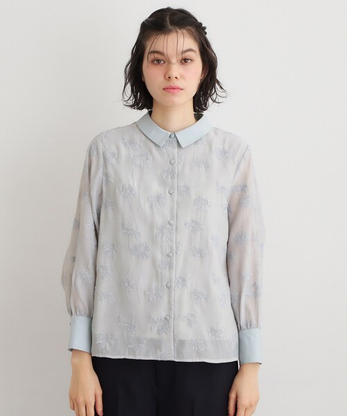 LAURA ASHLEY(ローラアシュレイ)の「【セットアップ可】ランズウィック柄刺繍ブラウス(シャツ/ブラウス・レディース・サックスブルー系/ブラック系・38/40)」の11枚目の写真