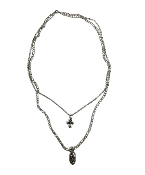 SK8ER ROCK（スケーターロック）の「Surgical Steel Double Layered Necklace ((Steel))（ネックレス・レディース・その他・FREE）」の4枚目の写真