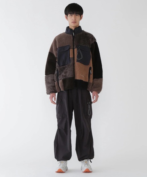 and wander（アンドワンダー）の「【and wander】Mix boa jacket（ブルゾン・メンズ・ブラック/ブラウン・M/L）」の3枚目の写真