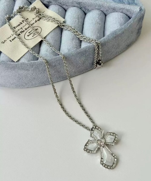 UP START(アップスタート)の「Y2Kハートクロスネックレス(RO)(ネックレス・レディース・シルバー・FREE)」の3枚目の写真