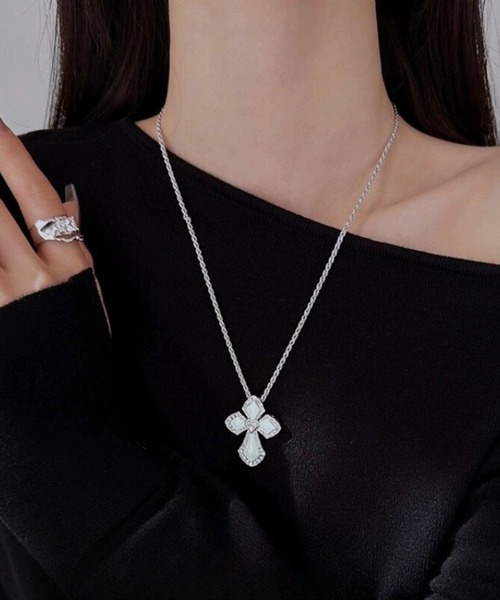UP START(アップスタート)の「Y2Kハートクロスネックレス(RO)(ネックレス・レディース・シルバー・FREE)」の6枚目の写真