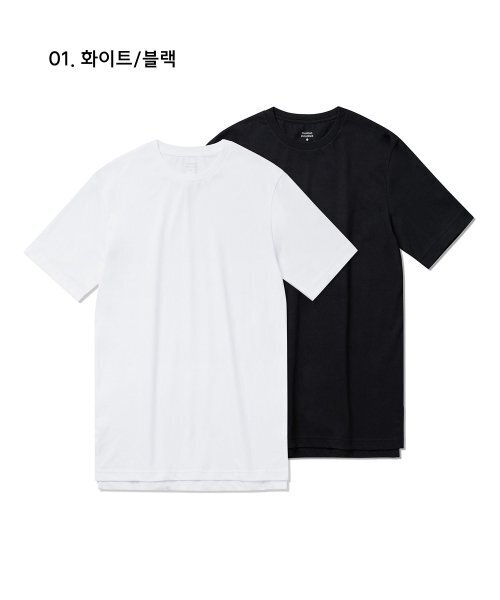 MUSINSA STANDARD(ムシンサスタンダード)の「レイヤードクルーネック半袖Tシャツ_ロング丈2パック(Tシャツ/カットソー・レディース・その他・S/XS/M)」の2枚目の写真