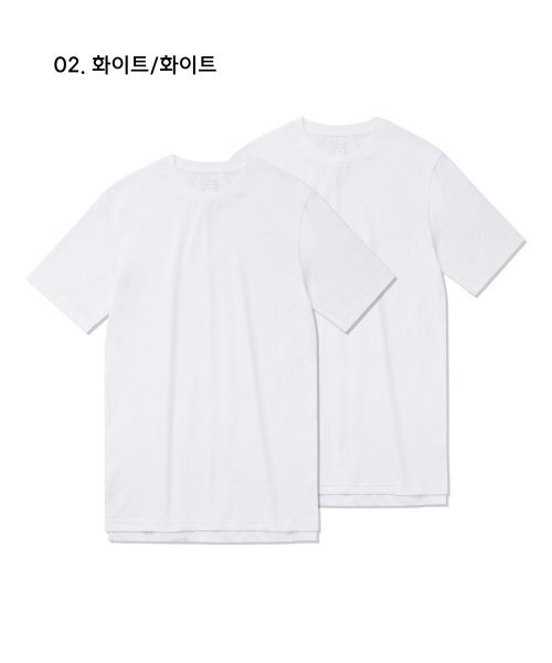 MUSINSA STANDARD(ムシンサスタンダード)の「レイヤードクルーネック半袖Tシャツ_ロング丈2パック(Tシャツ/カットソー・レディース・その他・S/XS/M)」の3枚目の写真