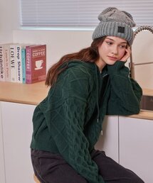 BELLOL（ベロエル）の「グレーのツイストニットビーニー（ニットキャップ/ビーニー）」