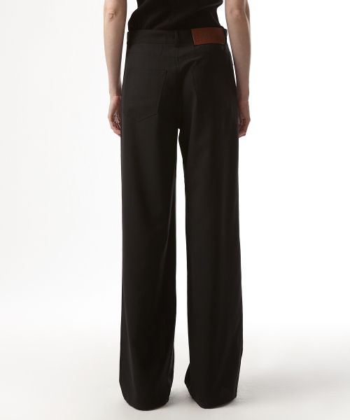 EAN JO(イアンジョー)の「SUMMER WOOL LOW WAIST LARGE PANTS (BLACK)(スラックス・レディース・ブラック・34inch/36inch)」の2枚目の写真