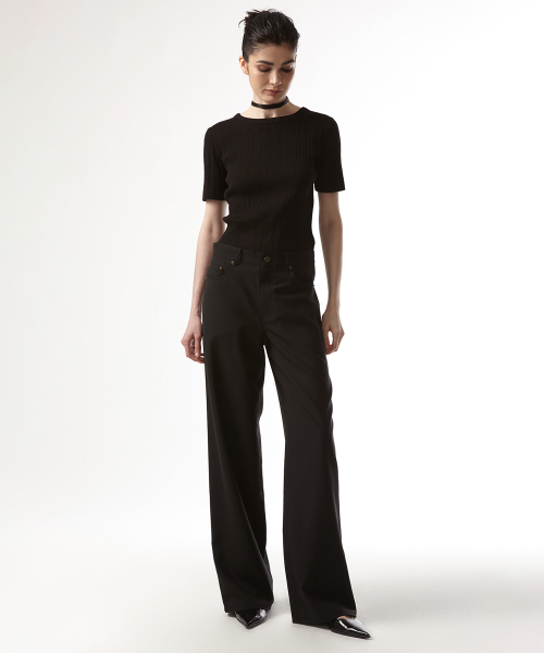 EAN JO(イアンジョー)の「SUMMER WOOL LOW WAIST LARGE PANTS (BLACK)(スラックス・レディース・ブラック・34inch/36inch)」の3枚目の写真