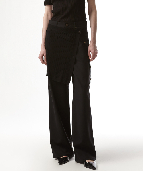 EAN JO(イアンジョー)の「SUMMER WOOL LOW WAIST LARGE PANTS (BLACK)(スラックス・レディース・ブラック・34inch/36inch)」の5枚目の写真