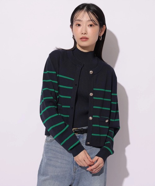 Mystrada（マイストラーダ）の「金釦ニットアンサンブル（ニット/セーター・レディース・ピンクベージュ/グリーン系その他2/ホワイト/ネイビー/ブラック・38）」の8枚目の写真