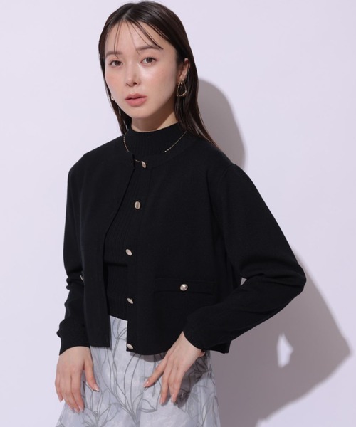 Mystrada（マイストラーダ）の「金釦ニットアンサンブル（ニット/セーター・レディース・ピンクベージュ/グリーン系その他2/ホワイト/ネイビー/ブラック・38）」の6枚目の写真