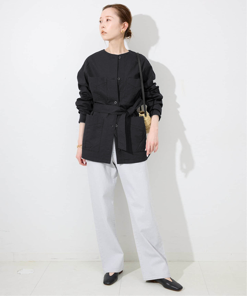 専用スローブIENA 完売品　ノーカラーサファリブルゾン 追加》ノーカラーサファリブルゾン | スローブ イエナ(SLOBE IENA