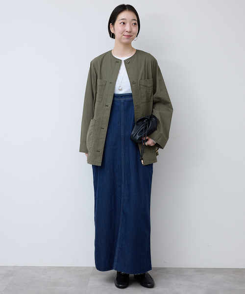 SLOBE IENA（スローブイエナ）の「《追加》ノーカラーサファリブルゾン（その他アウター・レディース・ブラック/カーキ・FREE）」の21枚目の写真