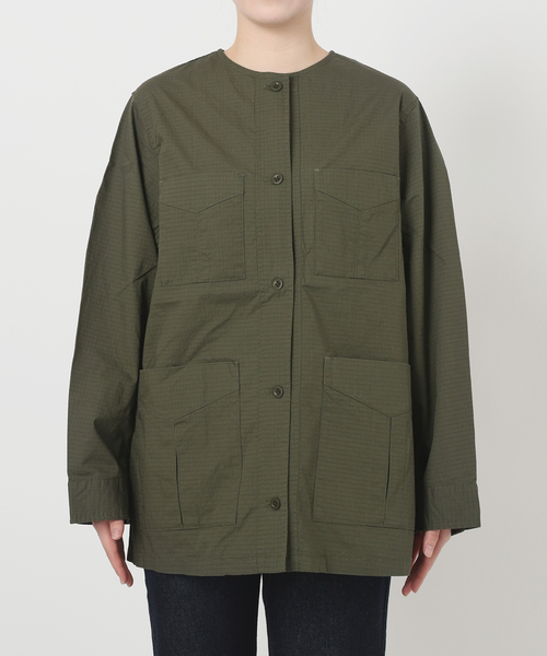 追加》ノーカラーサファリブルゾン（その他アウター）｜SLOBE IENA