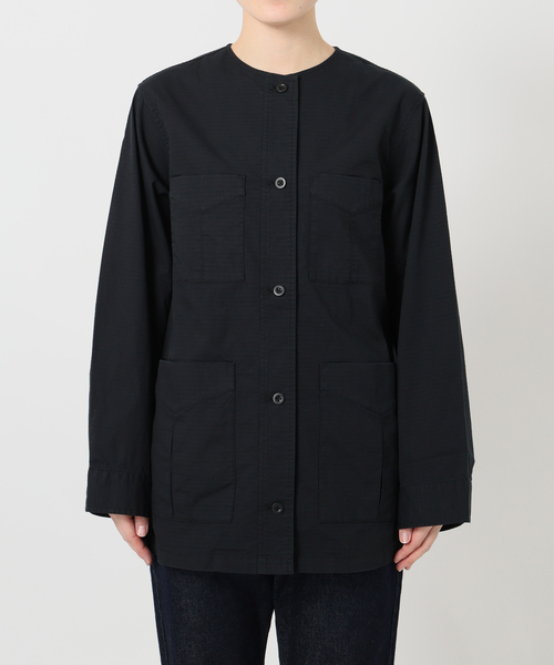 追加》ノーカラーサファリブルゾン（その他アウター）｜SLOBE IENA