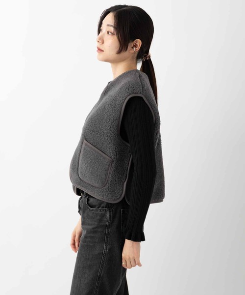 COLD BREAKER（コールドブレーカー）の「COLD BREAKER SHORT LENGTH VEST  CAMINO  コールドブレイカー ショート丈ベスト（ベスト・レディース・シルバーグレー/チョコ/ナチュラル/チャコールグレー/オフホワイト/ブラック/ライトベージュ/ブラウン・MEDIUM/SMALL/X-SMALL/LARGE）」の14枚目の写真