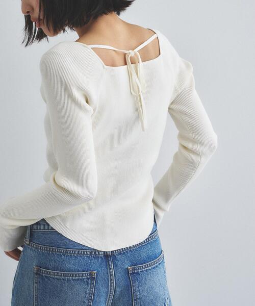 CODE A(コードエー)の「square fit knit(ニット/セーター・レディース・ライトグリーン/オフホワイト/グレー・00)」の5枚目の写真