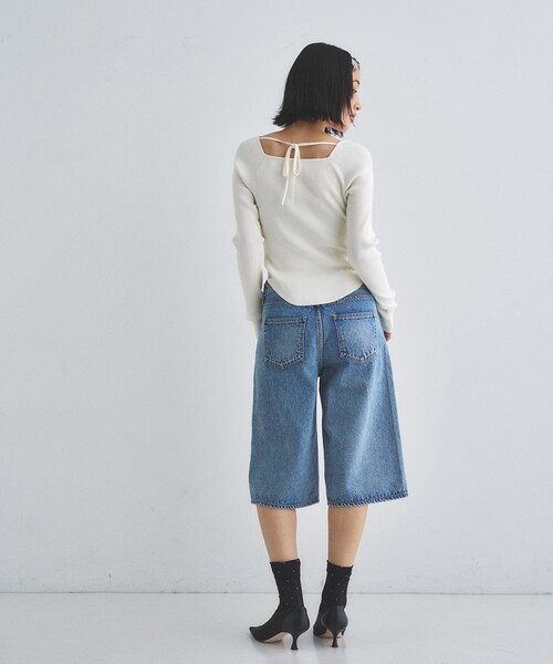 CODE A(コードエー)の「square fit knit(ニット/セーター・レディース・ライトグリーン/オフホワイト/グレー・00)」の7枚目の写真
