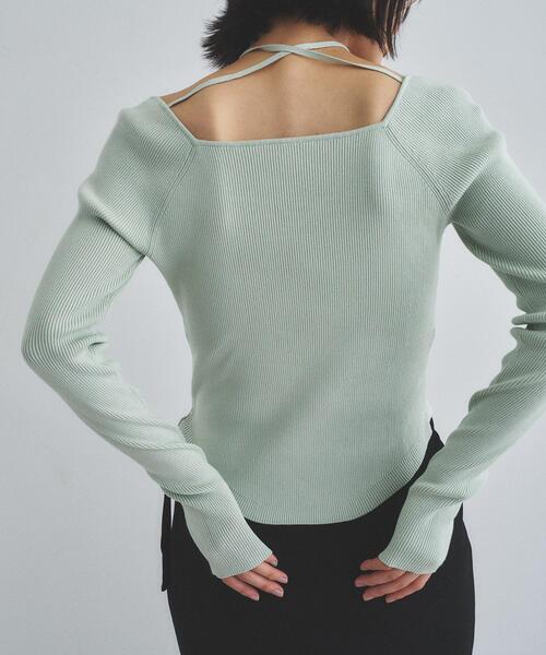CODE A(コードエー)の「square fit knit(ニット/セーター・レディース・ライトグリーン/オフホワイト/グレー・00)」の9枚目の写真