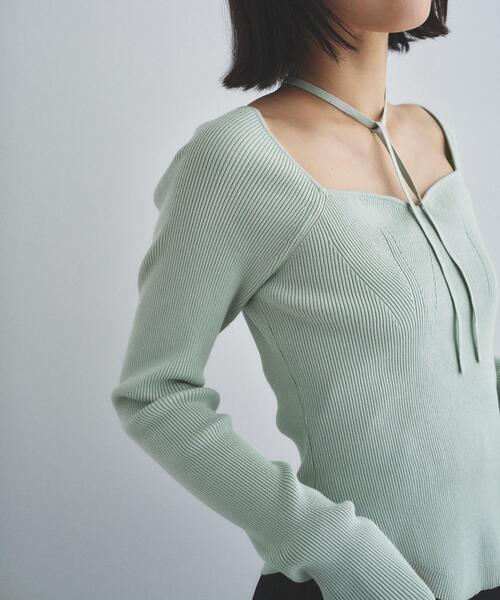 CODE A(コードエー)の「square fit knit(ニット/セーター・レディース・ライトグリーン/オフホワイト/グレー・00)」の10枚目の写真