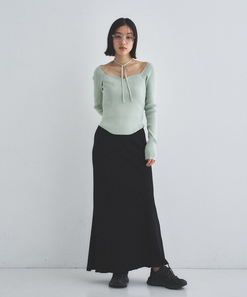 CODE A(コードエー)の「square fit knit(ニット/セーター・レディース・ライトグリーン/オフホワイト/グレー・00)」の12枚目の写真