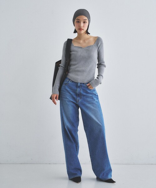 CODE A(コードエー)の「square fit knit(ニット/セーター・レディース・ライトグリーン/オフホワイト/グレー・00)」の16枚目の写真