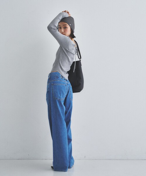 CODE A(コードエー)の「square fit knit(ニット/セーター・レディース・ライトグリーン/オフホワイト/グレー・00)」の17枚目の写真
