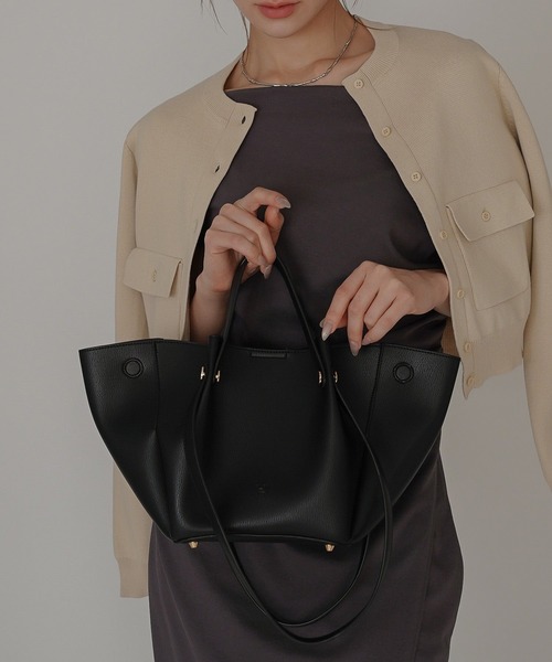 【美品】KINOTHEKEI（キノザケイ）petal shape 2WAYバッグ petal shape 2WAY バッグ ( ポーチ付き ) KINO THE KEI（トートバッグ