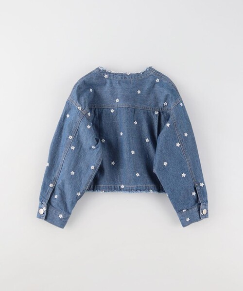 EDWIN（エドウィン）の「【Ou? by EDWIN】お花刺繍デニムジャケット（デニムジャケット・キッズ・サックスブルー/ブルー・90/150/100/110/130/120/140）」の7枚目の写真