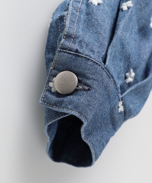 EDWIN（エドウィン）の「【Ou? by EDWIN】お花刺繍デニムジャケット（デニムジャケット・キッズ・サックスブルー/ブルー・90/150/100/110/130/120/140）」の9枚目の写真