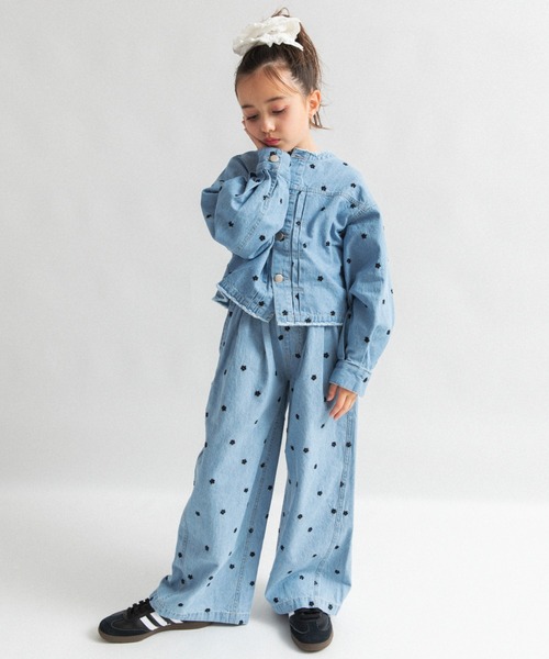 EDWIN（エドウィン）の「【Ou? by EDWIN】お花刺繍デニムジャケット（デニムジャケット・キッズ・サックスブルー/ブルー・90/150/100/110/130/120/140）」の13枚目の写真