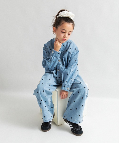 EDWIN（エドウィン）の「【Ou? by EDWIN】お花刺繍デニムジャケット（デニムジャケット・キッズ・サックスブルー/ブルー・90/150/100/110/130/120/140）」の12枚目の写真