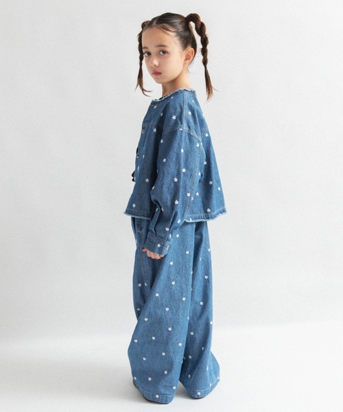 EDWIN（エドウィン）の「【Ou? by EDWIN】お花刺繍デニムジャケット（デニムジャケット・キッズ・サックスブルー/ブルー・90/150/100/110/130/120/140）」の18枚目の写真