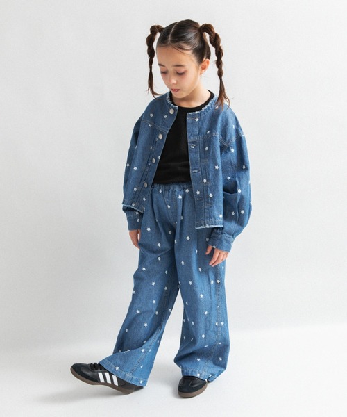 EDWIN（エドウィン）の「【Ou? by EDWIN】お花刺繍デニムジャケット（デニムジャケット・キッズ・サックスブルー/ブルー・90/150/100/110/130/120/140）」の17枚目の写真