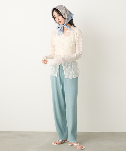 Unitage(ユニテージ)の「裾ダメージニットパンツ(その他パンツ・レディース・ベージュ/ライトブルー/グレー・FREE)」の4枚目の写真
