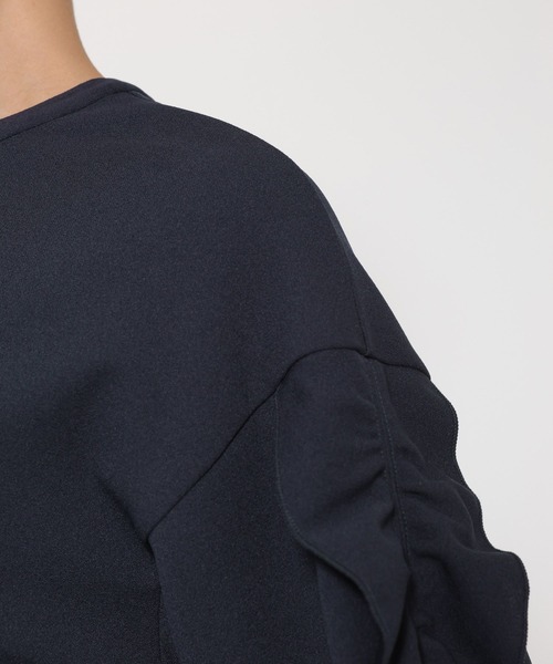 BARNYARDSTORM(バンヤードストーム)の「BARNYARDSTORM / 袖フリルブラウス / マシンウォッシャブル <セットアップ対応>(シャツ/ブラウス・レディース・ホワイト/ネイビー・FREE)」の10枚目の写真