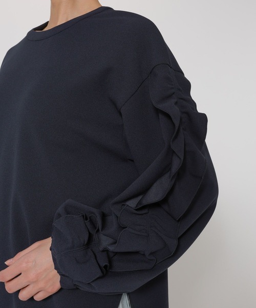 BARNYARDSTORM(バンヤードストーム)の「BARNYARDSTORM / 袖フリルブラウス / マシンウォッシャブル <セットアップ対応>(シャツ/ブラウス・レディース・ホワイト/ネイビー・FREE)」の14枚目の写真