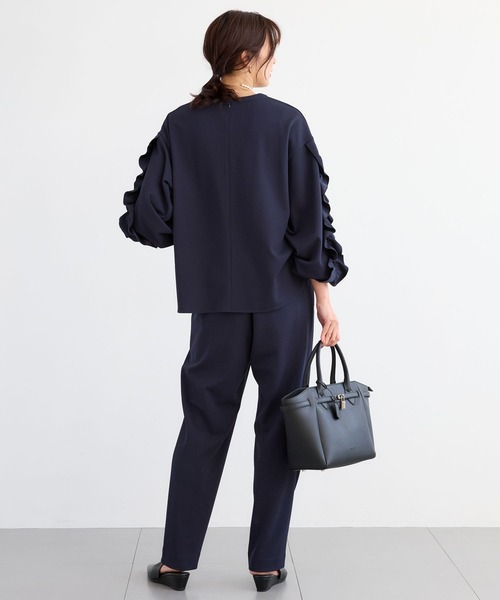 BARNYARDSTORM(バンヤードストーム)の「BARNYARDSTORM / 袖フリルブラウス / マシンウォッシャブル <セットアップ対応>(シャツ/ブラウス・レディース・ホワイト/ネイビー・FREE)」の17枚目の写真