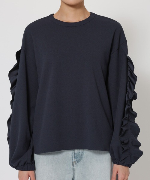 BARNYARDSTORM(バンヤードストーム)の「BARNYARDSTORM / 袖フリルブラウス / マシンウォッシャブル <セットアップ対応>(シャツ/ブラウス・レディース・ホワイト/ネイビー・FREE)」の18枚目の写真