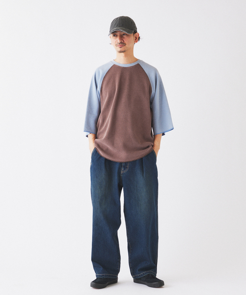JOURNAL STANDARD relume（ジャーナルスタンダード　レリューム）の「スモーキーデニム 11oz オーバーパンツ（デニムパンツ・メンズ・クリアブルー/ブラック系その他/コバルトブルー・MEDIUM/LARGE）」の6枚目の写真