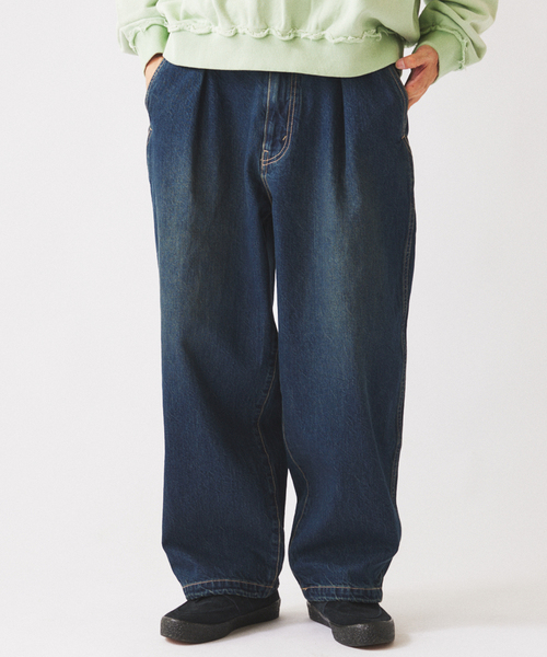 JOURNAL STANDARD relume（ジャーナルスタンダード　レリューム）の「スモーキーデニム 11oz オーバーパンツ（デニムパンツ・メンズ・クリアブルー/ブラック系その他/コバルトブルー・MEDIUM/LARGE）」の11枚目の写真