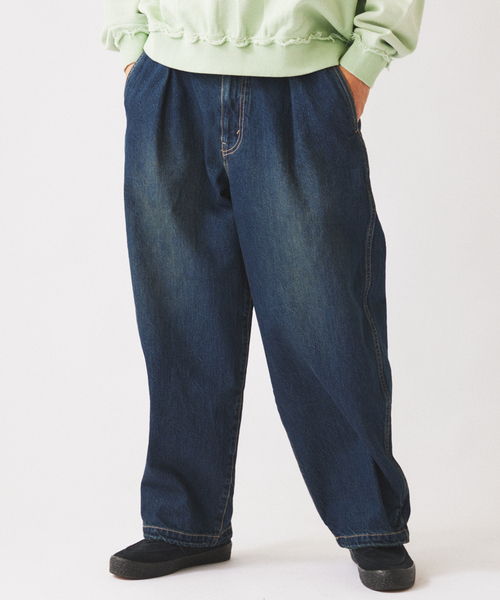 JOURNAL STANDARD relume（ジャーナルスタンダード　レリューム）の「スモーキーデニム 11oz オーバーパンツ（デニムパンツ・メンズ・クリアブルー/ブラック系その他/コバルトブルー・MEDIUM/LARGE）」の12枚目の写真