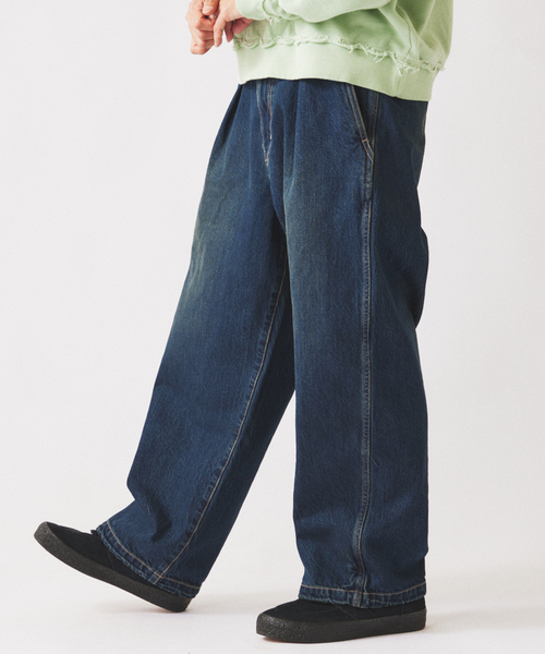 JOURNAL STANDARD relume（ジャーナルスタンダード　レリューム）の「スモーキーデニム 11oz オーバーパンツ（デニムパンツ・メンズ・クリアブルー/ブラック系その他/コバルトブルー・MEDIUM/LARGE）」の13枚目の写真